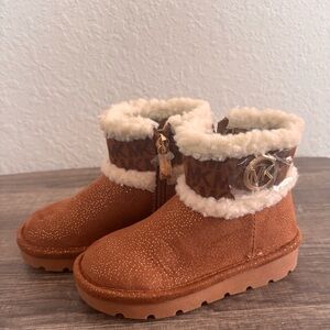 Michael Kors Toddler Winter Boots Size 8 Brown Faux Fur MK